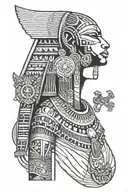 Combine elements of ancient Egyptian and African lore to create a unique tattoo design inspired by the rich history of both cultures tattoo design idea
