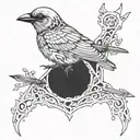 bird skeleton with arrow through ribcage tattoo design idea