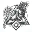 Shiv meditating in Kailash, Metatron cube, geometric pattern  tattoo design idea