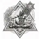Shiv meditating in Kailash, Metatron cube, geometric pattern  tattoo design idea
