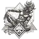 Shiv meditating in Kailash, Metatron cube, geometric pattern  tattoo design idea