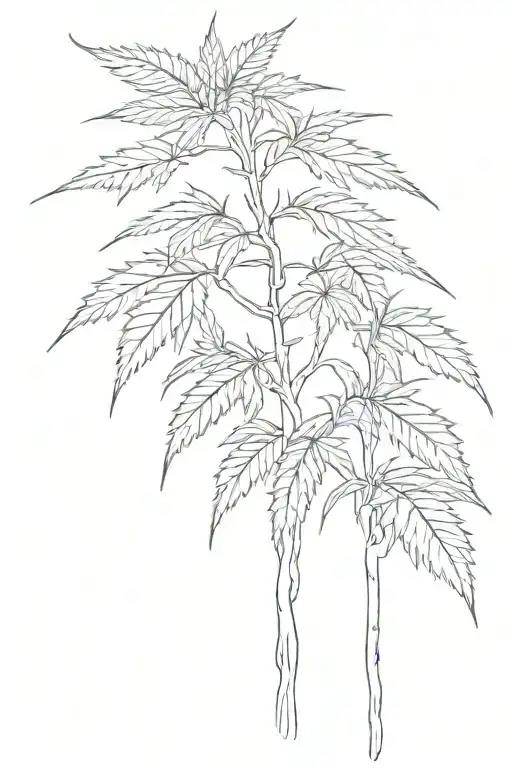 hemp tree tattoo design idea