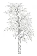 hemp tree tattoo design idea