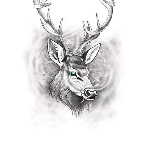 Irish Stag  tattoo design idea