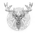 Irish Stag  tattoo design idea