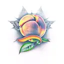 peach tattoo design idea
