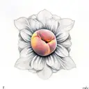 peach tattoo design idea