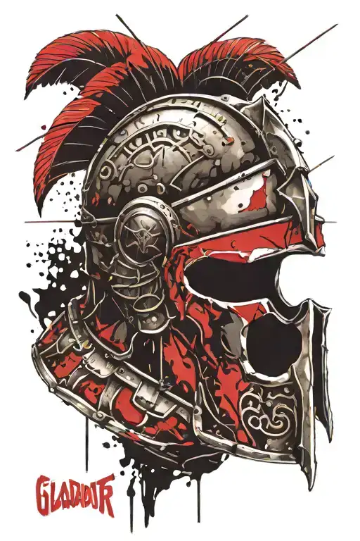 gladiator helmet tattoo design idea