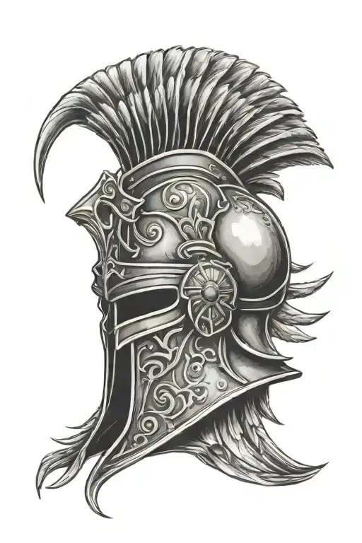 gladiator helmet tattoo design idea