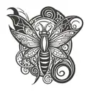 simplifed tribal masculine firefly  tattoo design idea