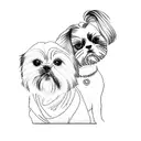 two shih tzu dogs tattoo design idea