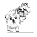 two shih tzu dogs tattoo design idea