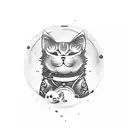 maneki-neko tattoo design idea