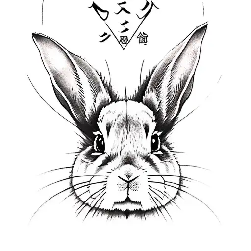 the word "Eris" and a bunny rabbit tattoo design idea