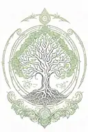 Yggdrasil world tree tattoo design idea