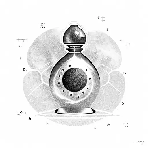 A chemistry flask morphing into a spaceship, symbolizing the client's occupation and love for travel tattoo design idea