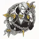 kurapika judgement chains With the dagger starti my between the chest at the top of the diaphragm with a chain going up  tattoo design idea