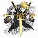 kurapika judgement chains With the dagger starti my between the chest at the top of the diaphragm with a chain going up  tattoo design idea