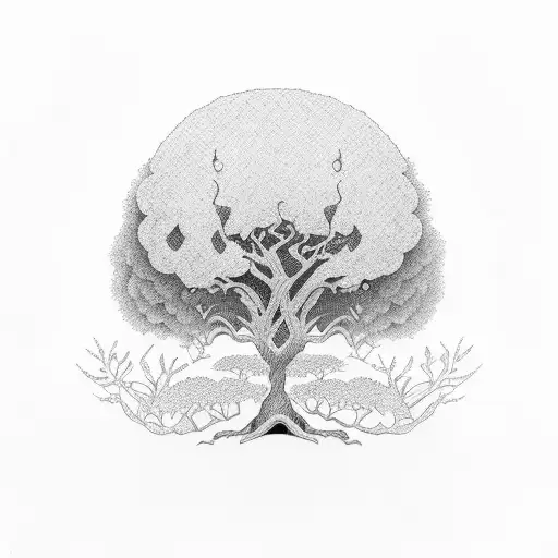 Family bonzai tree tattoo design idea
