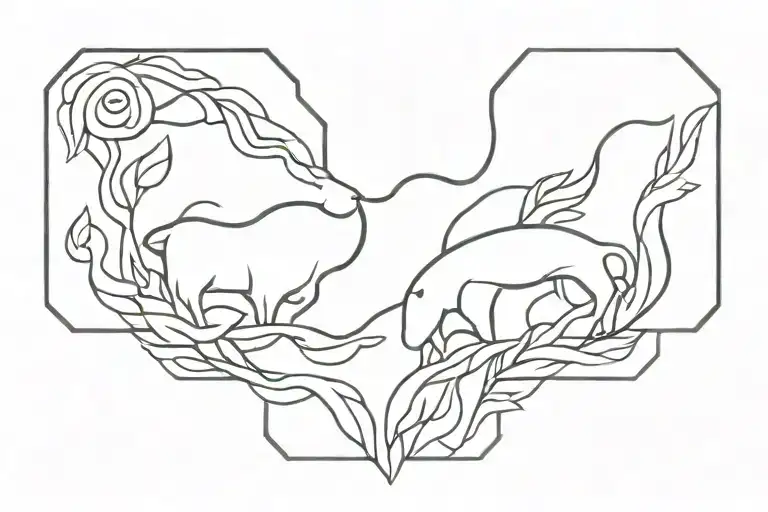 sign of strength courage tattoo design idea