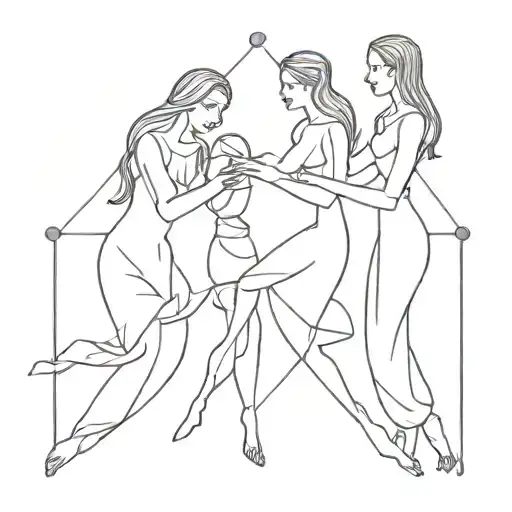 three fates spinning the thread tattoo design idea
