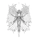 Angel protector tattoo design idea