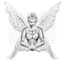 Angel protector tattoo design idea