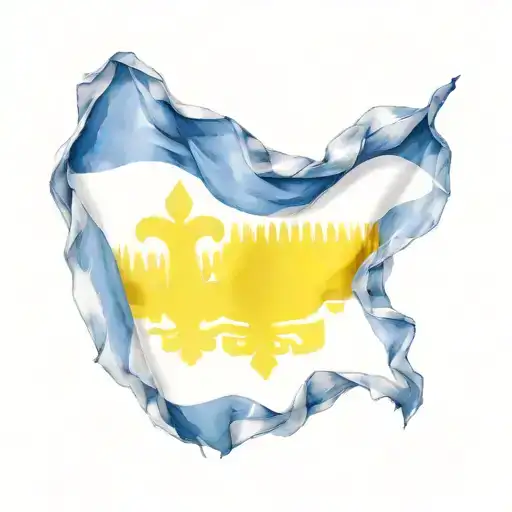 Ukraine and Georgia Flags  tattoo design idea