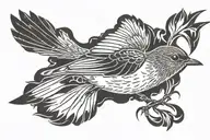 Robin bird flying tattoo design idea