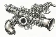 saxophone tattoo design idea