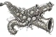 saxophone tattoo design idea