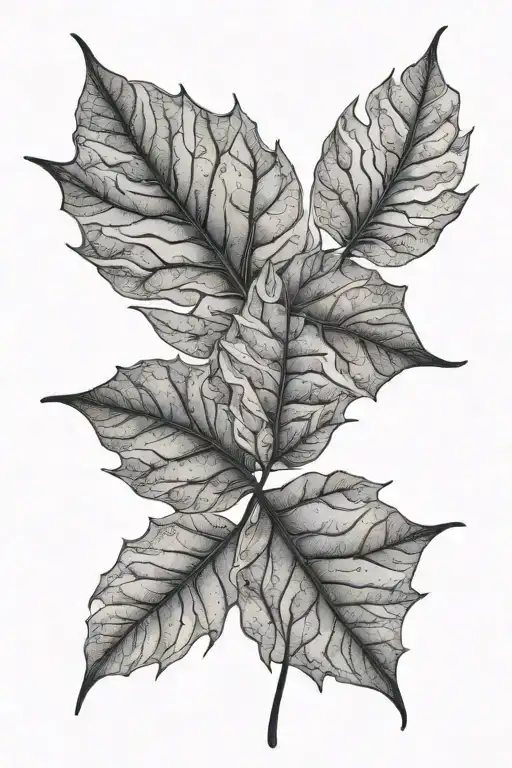 leaf pattern lovers meeting tattoo design idea