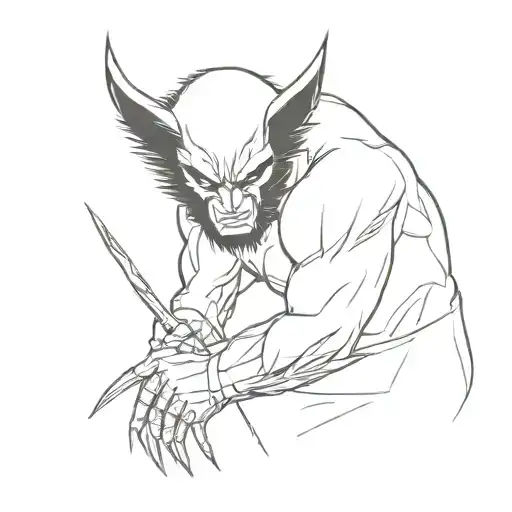 wolverine and claws tattoo design idea