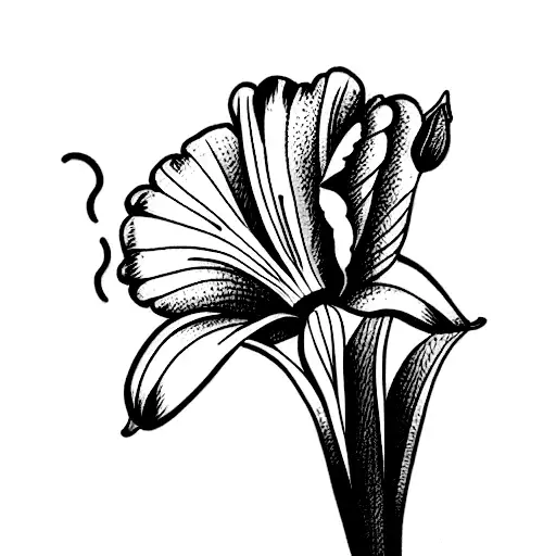 ramo de tulipan, girasol y orquídea  tattoo design idea