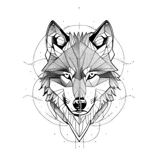 all body men with wolf head, tattooed body,  tattoo design idea