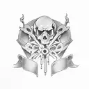 skelton crying  tattoo design idea