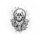 skelton crying  tattoo design idea