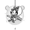Minnie Mouse swinging an oversized hammer tattoo design idea