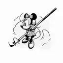 Minnie Mouse swinging an oversized hammer tattoo design idea