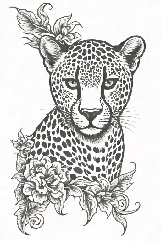 cheetah print surrounded tattoo design idea