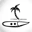 surfboard tattoo design idea