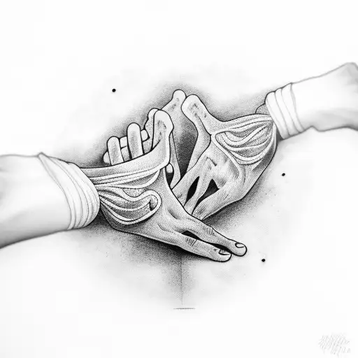 Crochet hands tattoo design idea