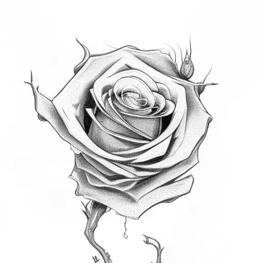 ghost with a wilted rose  tattoo design idea