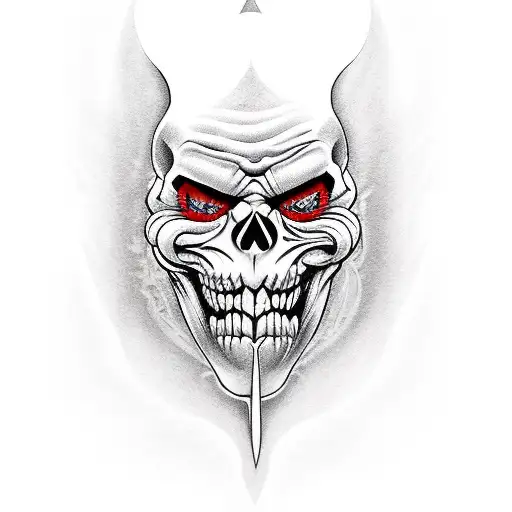 evil Jester smiling tattoo design idea