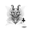 evil Jester smiling tattoo design idea