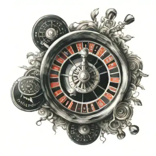 dead roulette wheel tattoo design idea
