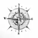 compass with A for north, D for West and S for East. South isnt needed. mountains, jungle veins  tattoo design idea
