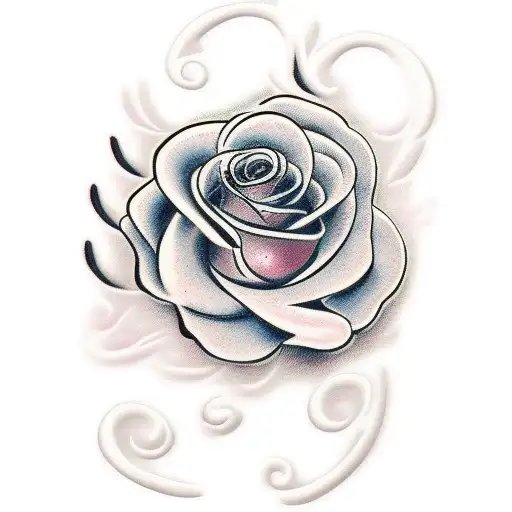 two roses with one butterfly tattoo design idea