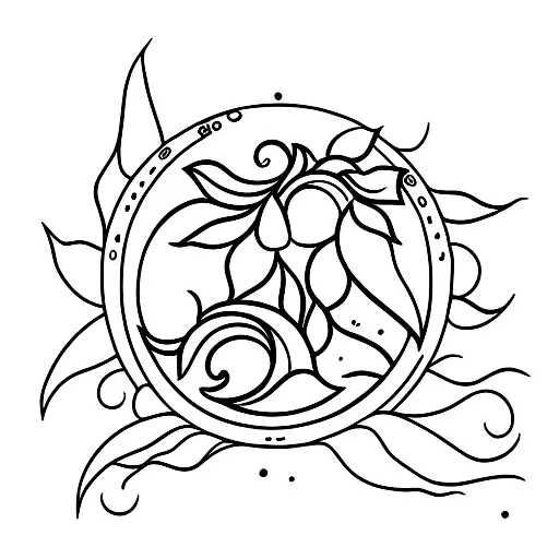 moon and moonflower tattoo design idea