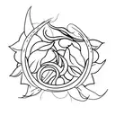 moon and moonflower tattoo design idea
